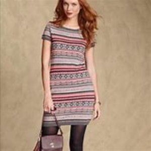 NWOT Tommy Hilfiger Short Sleeve Grey & Red Fair-Isle Sweaterdress – Size XL